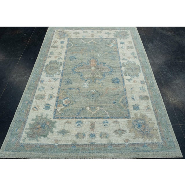 Turkish Oushak Rug 5' x 6'11" #17885 Explore a curated collection of hallway runners, wool rugs, and handmade masterpieces...