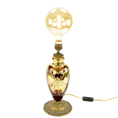 Vintage Murano Style Glass Table Lamp For Sale - Image 4 of 5