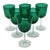 Set of 6 19th Century English Bristol Green Glass Wine Glasses For Sale