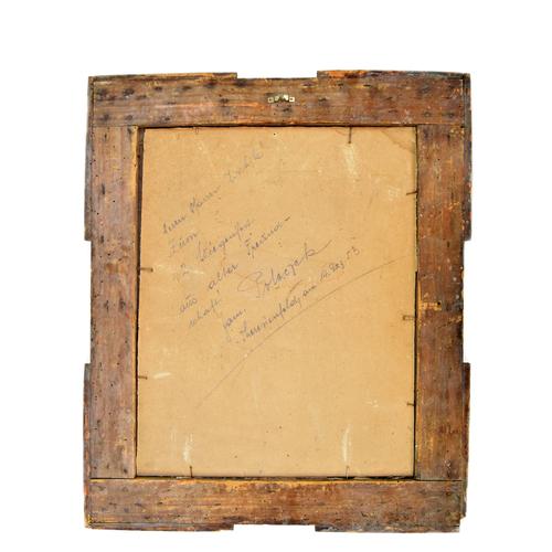 1950s Painting of Jesus in Tramp Art Frame For Sale - Image 3 of 5