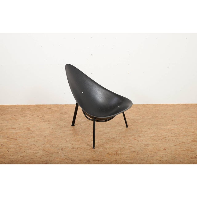 Tripod Easy Chair in Black Tubular Steel and Black Fiberglass Seat Shell by Ed Mérat for Unbekannt, 1958 For Sale - Image 14 of 14