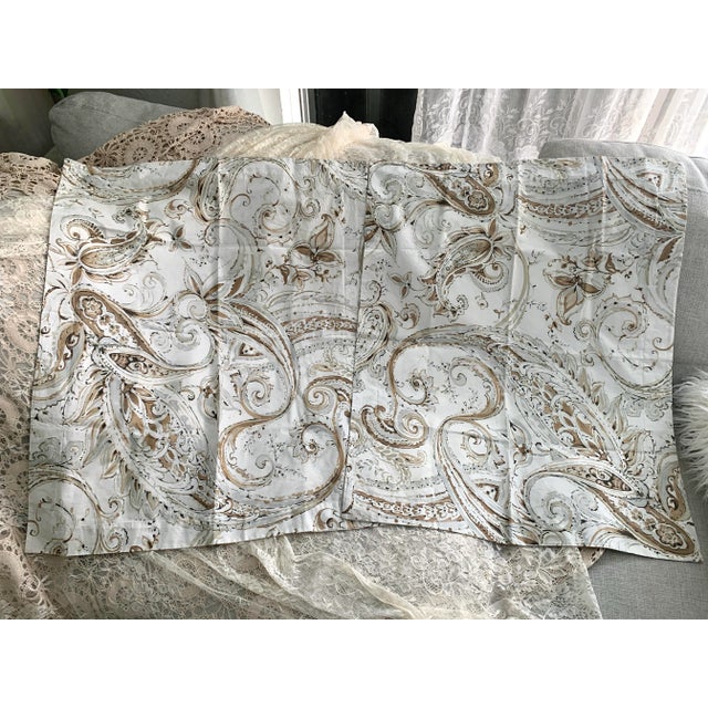 Vanilla Pottery Barn 2014 Jolie Paisley Standard Pillowsham Pair Natural Tan Cream 20” X 26”/2” Flange For Sale - Image 8 of 12