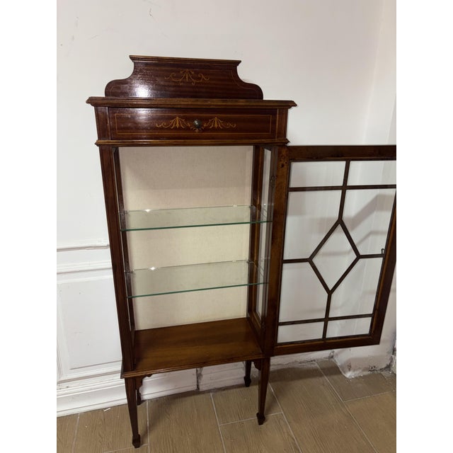 Brown Vintage Mahogany Display Cabinet, 1950 For Sale - Image 8 of 11