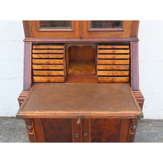 Late 19th Century Late 1880s Victorian Eastlake Two Part Tall Secretary Desk 6372 For Sale - Image 5 of 18