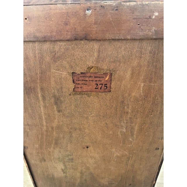 1920s Art Deco Side Table, Nightstand, Chest of Three Drawers, Walnut, Brass Pulls For Sale - Image 12 of 13
