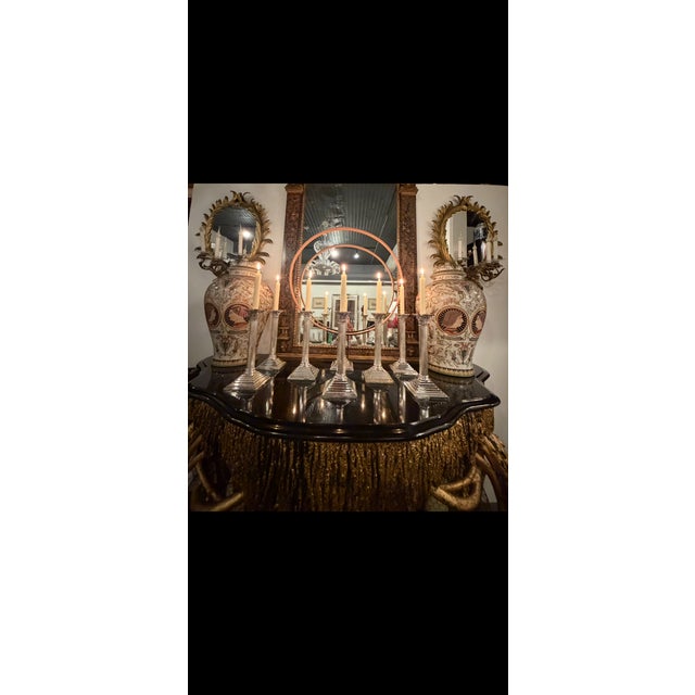 Set of 8 Silver Plate Corinthian Column Candlesticks For Sale - Image 12 of 12
