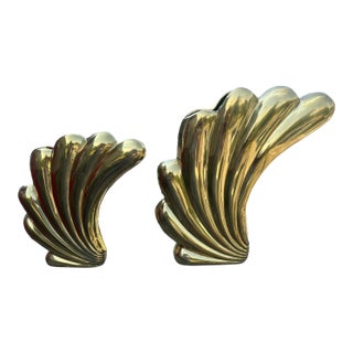 1980s Dolbi Cashier Cast Brass Vases -a Pair For Sale
