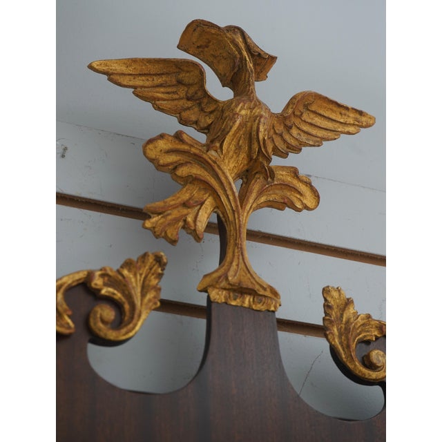 Carvers' Guild Carvers Guild Phoenix Carved Top Mahogany Mirror For Sale - Image 4 of 13