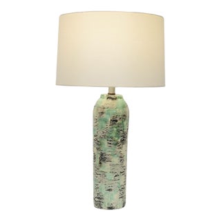 1960s Kelby Ceramic Table Lamp in Black, Green and Off-White Abstract Pattern For Sale