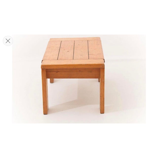 This is a pine coffee table designed by Charlotte Perriand, from the French ski resort Les Arcs. Very special. It measures...