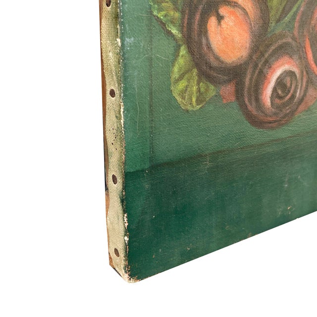 Realism Early 1900s Oil on Canvas Still Life of Roses - Unsigned For Sale - Image 3 of 7