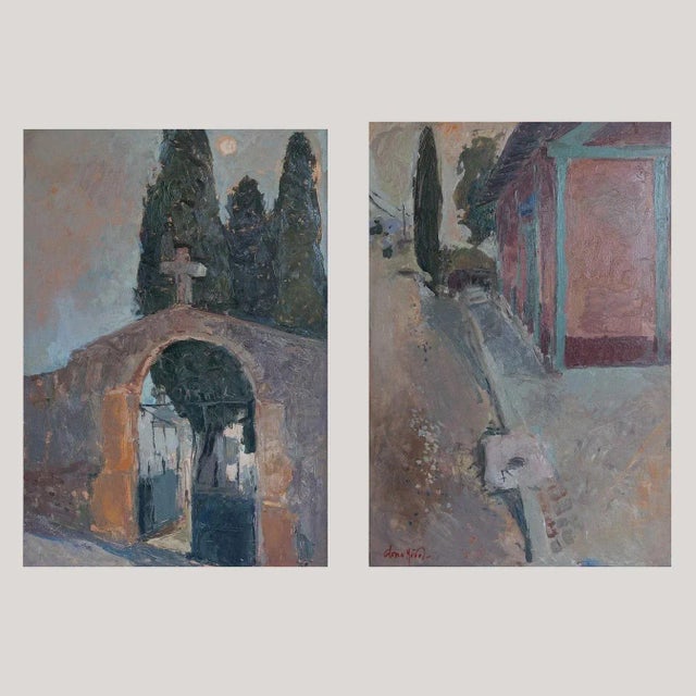 Gloria Muñoz, Study of Church Exterior, 1970s, Oil on Canvas For Sale - Image 11 of 11