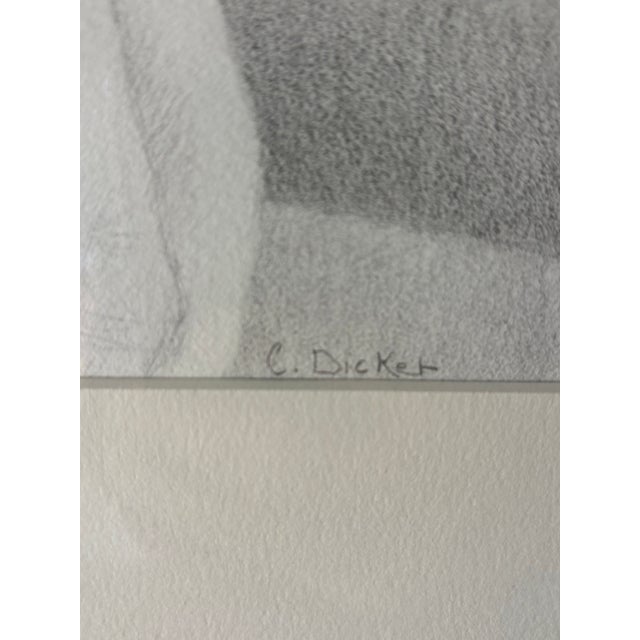 Late 20th Century Vintage Coastal Nude Female Graphite Portrait Drawing Signed For Sale - Image 5 of 5