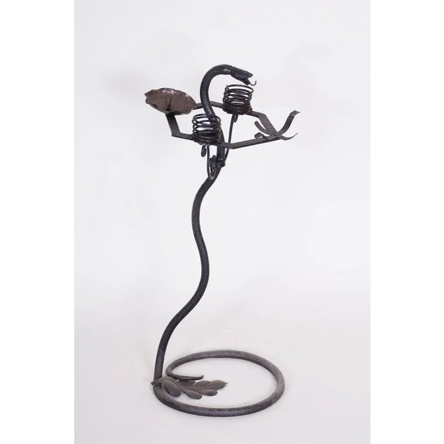 Art Deco Wrought Iron Candleholder, Austria, 1920s For Sale - Image 4 of 8