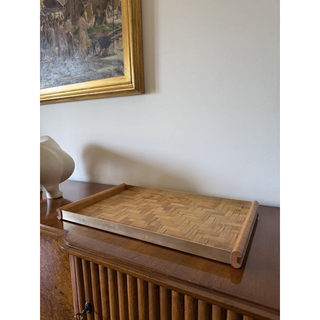 1970s Hollywood Regency Bamboo and Brass Tray, Italy, 1970s For Sale - Image 5 of 16
