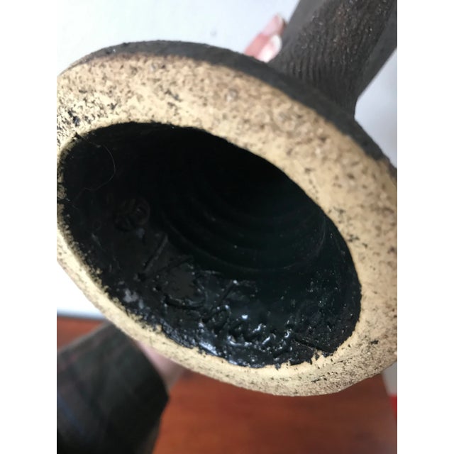 Ceramic Textured Matte Black Signed Victoria Shaw (Portland Artist) Sculpture For Sale - Image 7 of 9