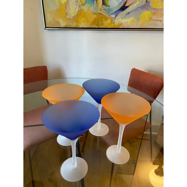1960s Vintage Frosted Martini Glasses - Set of 4 For Sale - Image 5 of 9