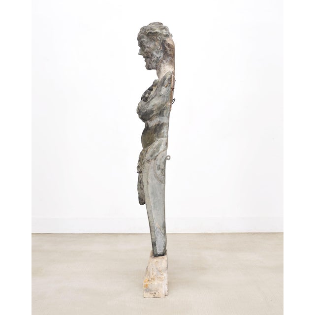 Metal Hellenistic Greco-Roman Hermes Stone Marble Sculpture 5 Ft For Sale - Image 7 of 18