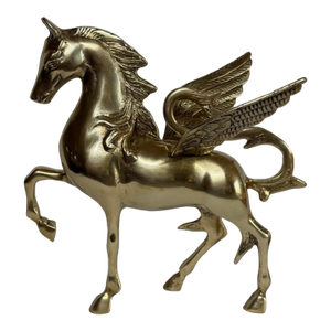 Large 11” Brass Pegasus Winged Horse Figurine