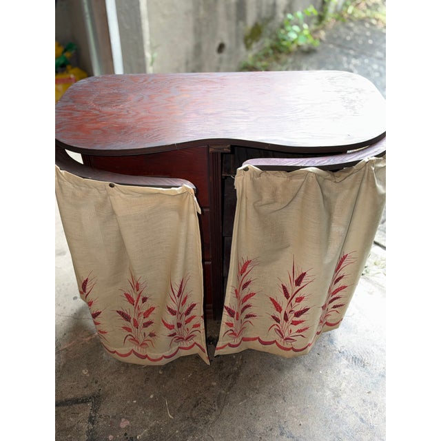 Vintage Mid-Century Kidney Shaped Dressing Table Vanity With Swinging Storage Arms For Sale - Image 12 of 13