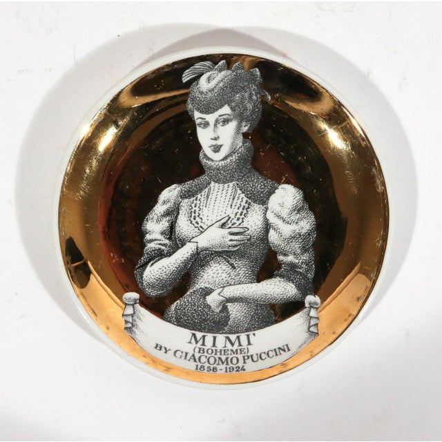Mid-Century Modern Piero Fornasetti "Melodramma" Ceramic Coasters: A Series of Dramatic Opera Characters For Sale - Image 3 of 11