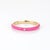 Early 21st Century ​Candy Pink Enamel Diamond Ring Size 6.5 14k Yellow Gold Stacking Band Jewelry For Sale - Image 5 of 6