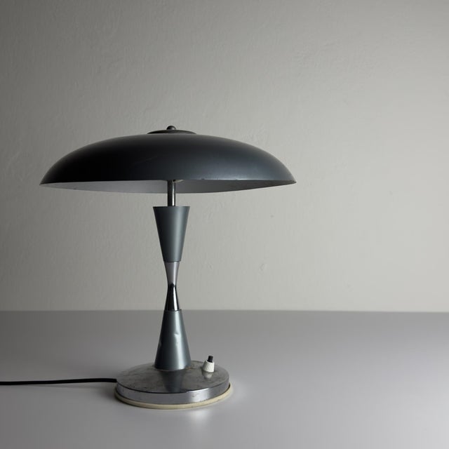 Gray Industrial Grey Metal Desk Lamp, Italy, 1960s For Sale - Image 8 of 18