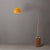 Mid-Century Modern 1980s Nova of California Tambo Floor Lamp - Mid Century Modern Arc Lamp, Walnut Base, Mustard Shade, Weathered Brass, Dimmable For Sale - Image 3 of 11
