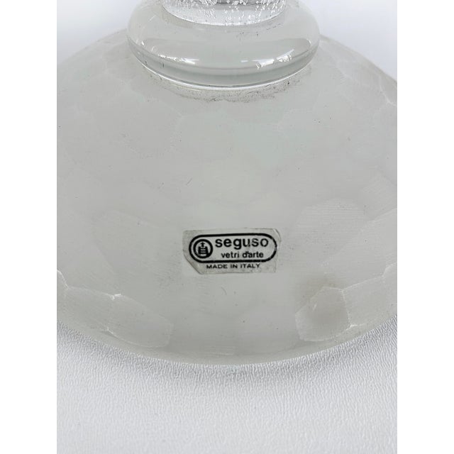 Glass Karl Springer Italian Seguso Silver-Infused Candlesticks, 1980s, a Pair For Sale - Image 7 of 9