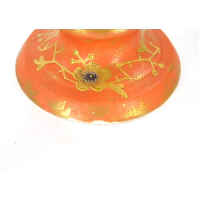 19th Century German Porcelain Hand Painted / Gilt Decorated Detail Vase For Sale - Image 10 of 12