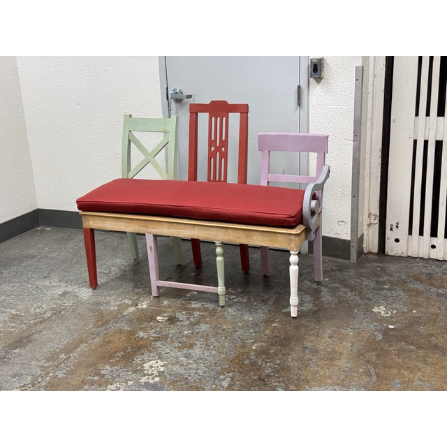 Upcycled Mixed-Chair Bench For Sale In San Francisco - Image 6 of 12