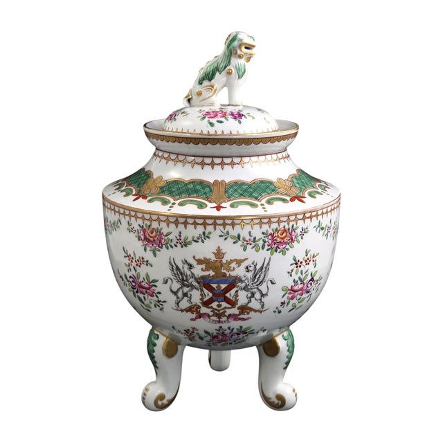 A french hard-paste porcelain armorial vase and cover by edmé samson, samson, edmé et cie, paris, made between 1880 and...