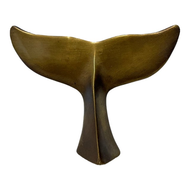 Brazilian Modernist Bronze Whale Fluke Sculpture on Acrylic Base, 1970s For Sale