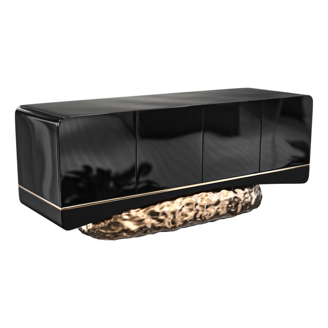"California" Credenza With Bronze and Stainless Steel, Handmade For Sale