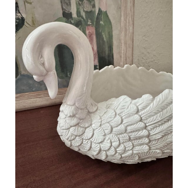 20th Century Italian Ceramic Swan Centerpiece or Planter For Sale - Image 4 of 9