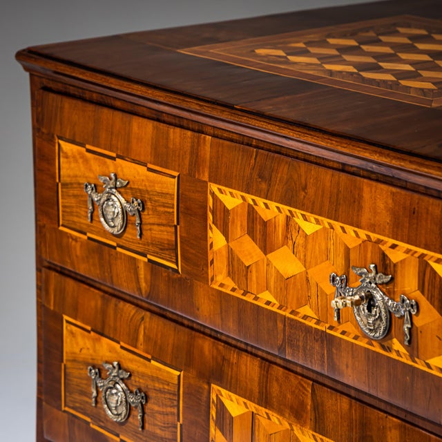 Wood Louis XVI Marquetry Chest of Drawers, 1700s For Sale - Image 7 of 11