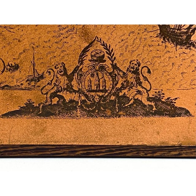 Antique Engraved Copper Plate Wall Plaque Bird's-Eye View of 1600s Copenhagen For Sale In New York - Image 6 of 6