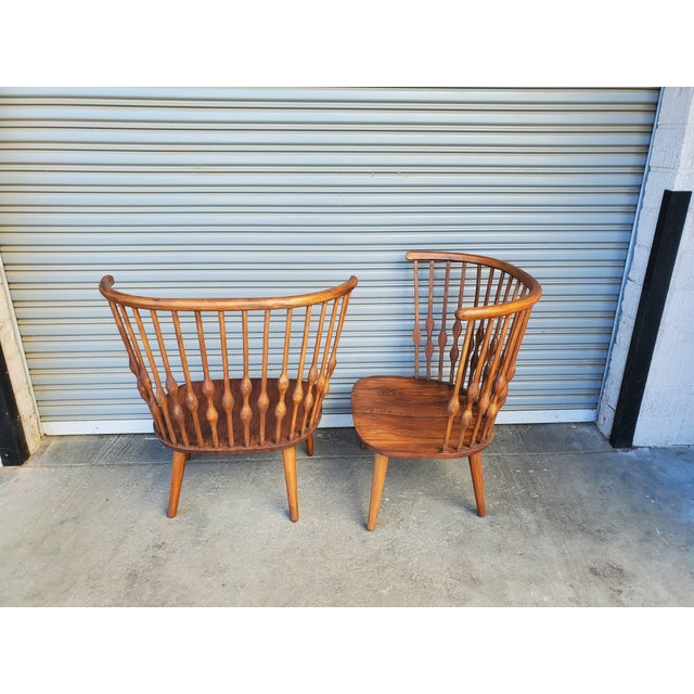 Wood Pair of Throne Chairs For Sale - Image 7 of 11