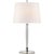 Modern Thomas O'Brien for Visual Comfort Signature Lyra Large Table Lamp in Polished Nickel & Crystal with Linen Shade For Sale - Image 3 of 4