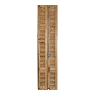 Antique French Bleached Wood Shutters For Sale
