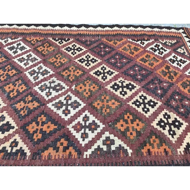 Vintage Wool Ghashghaei Kilim, 1950s For Sale - Image 11 of 17