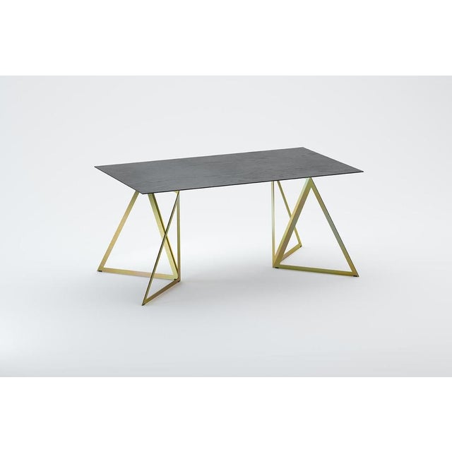 Steel Stand Table 160 in Walnut by Sebastian Scherer For Sale - Image 13 of 16