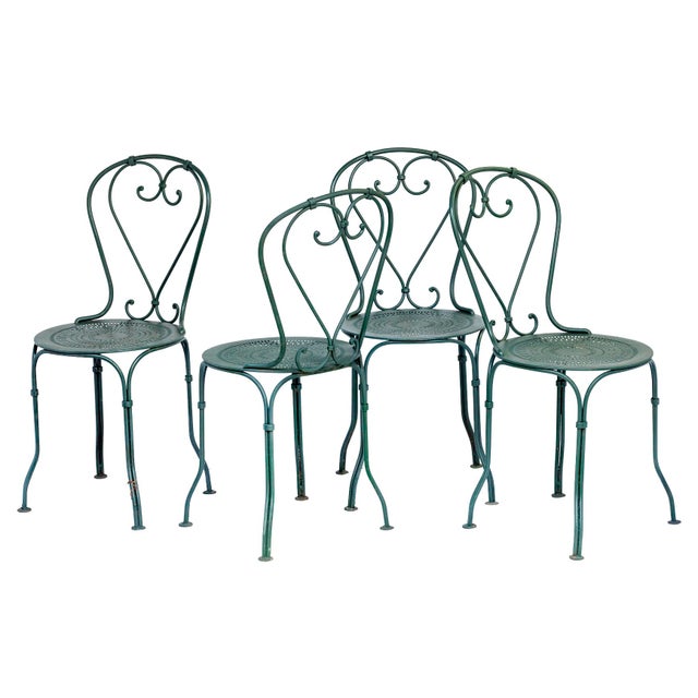 Antique Garden Table/4 Chair Set For Sale - Image 12 of 18