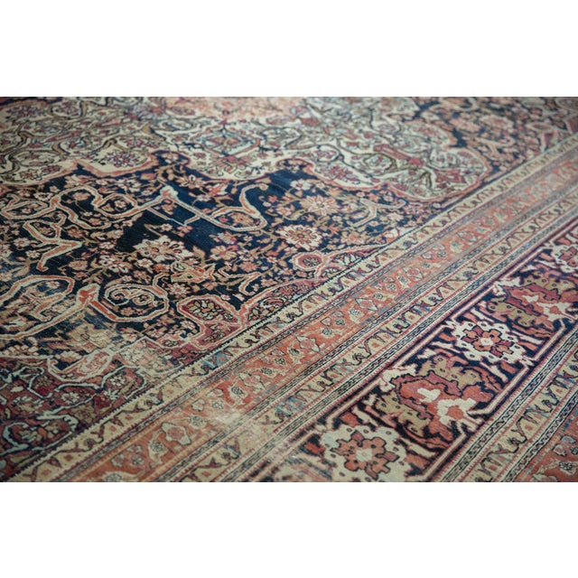 Navy Blue Antique Kermanshah Carpet - 10'9" x 16'3" For Sale - Image 8 of 17