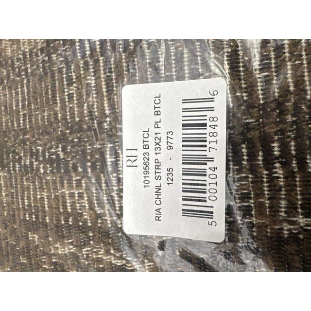 RH Restoration Hardware Ria Stripe Pillow Covers Set of 2 | 13" x 21" Lumbar | Burnt Caramel New Configured RH Retail...