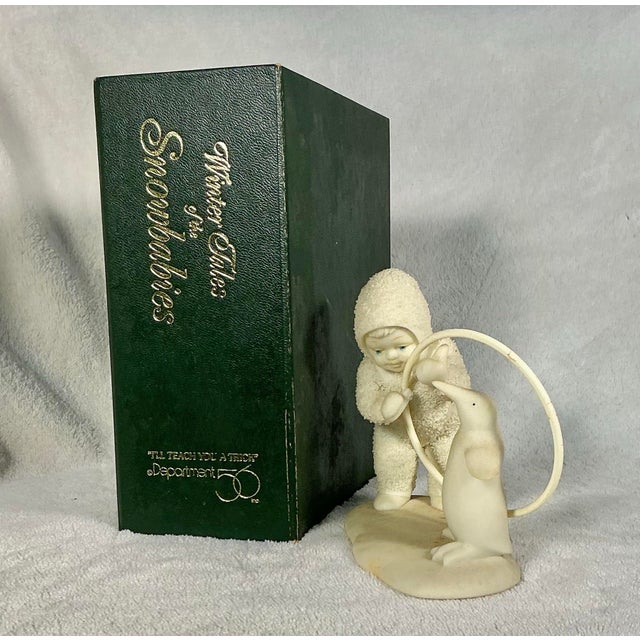Figurative Department 56 Snowbabies “I’ll Teach You a Trick” Figurine 1993-1996 Original Box & Packing For Sale - Image 3 of 12