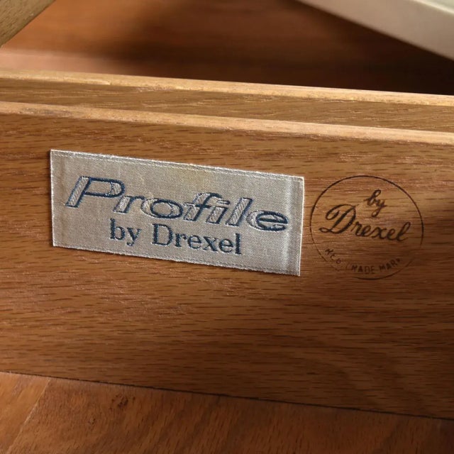 1960s John Van Koert Drexel Profile K4 Low Dresser With Matching Mirror For Sale - Image 5 of 15