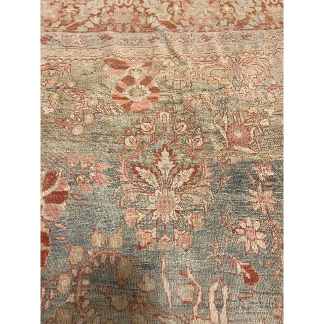 Antique Mahal Handmade Oriental Yellow & Orange Rug For Sale - Image 4 of 12