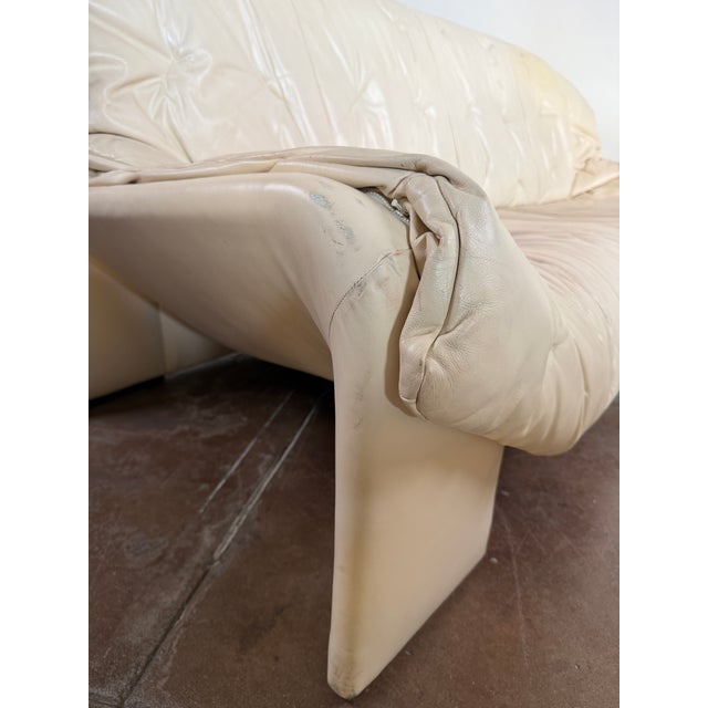 Vintage 1970's Swiss Leather Sofa For Sale - Image 11 of 16