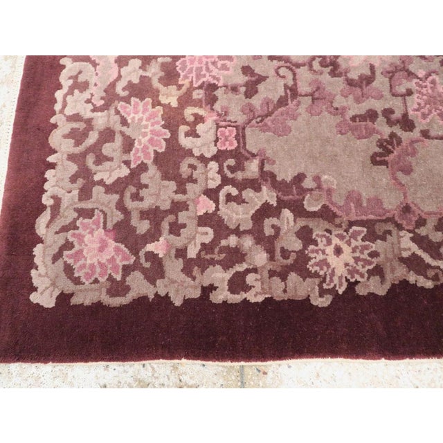 Textile Galerie Mid-20th Century Handmade Chinese Art Deco Throw Rug For Sale - Image 7 of 10